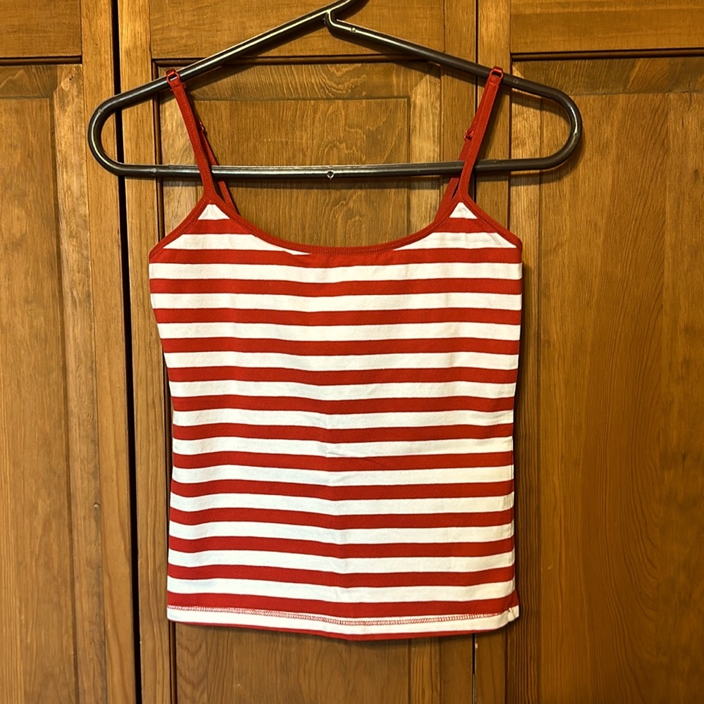 Striped Juniors Cropped Camisole Top